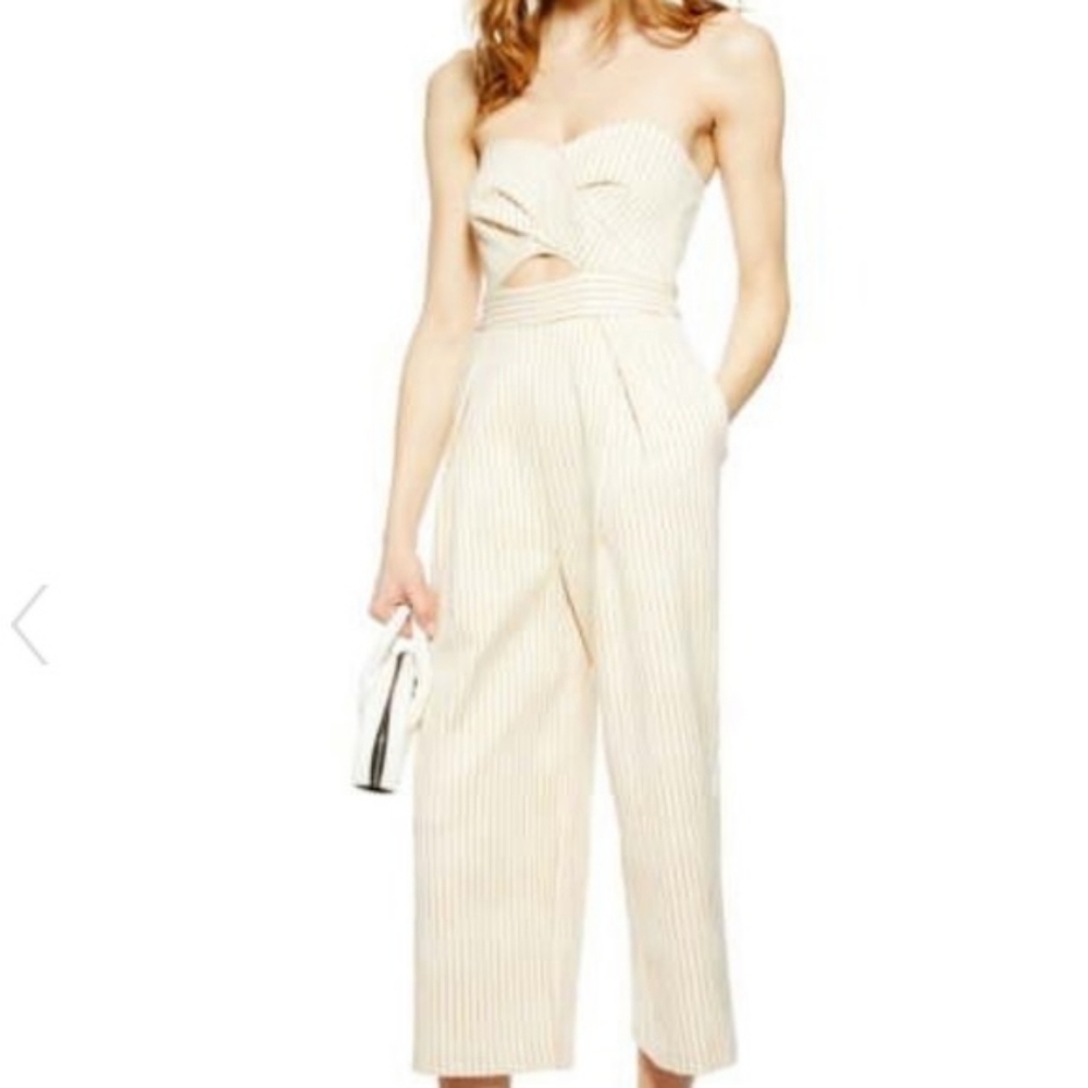 Topshop twist bandeau jumpsuit with sweetheart neckline US size 8